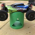 IMG_4597.jpg SMART RC CAR STAND WITH INTEGRATED PARTS DISH | Fits ANY RC Car | Prints without supports