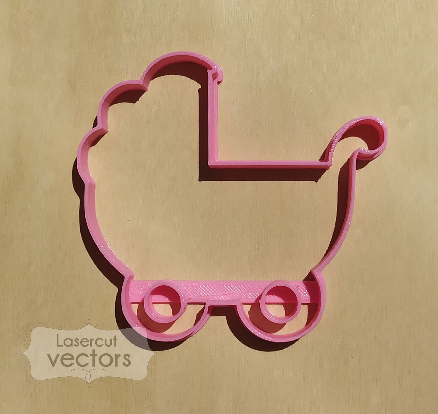 Download STL file baby stroller cookie cutter baby shower cookie