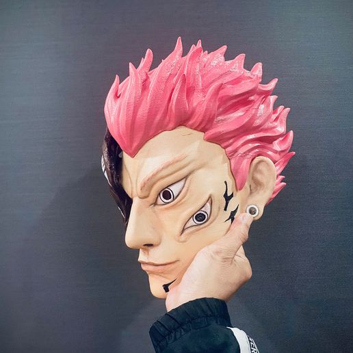 Sukuna Final Form Head Mask (With Hair) - Jujutsu Kaisen Cosplay - Anime Netflix Series
