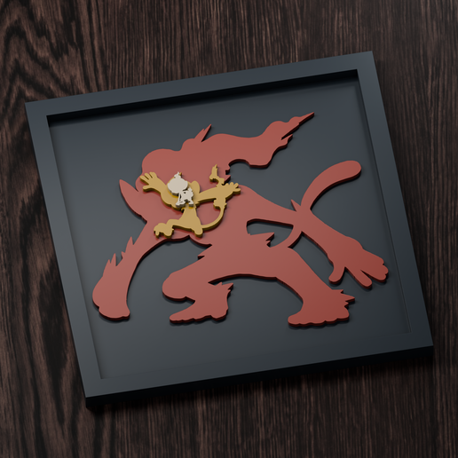 Infernape Line - Pokemon Silhouette Frame | Normal, Inverse & Scaled STL
