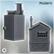 4.jpg Modern building with access staircase to the first floor and cut stone walls (48) - Modern WW2 WW1 World War Diaroma Wargaming RPG Mini Hobby