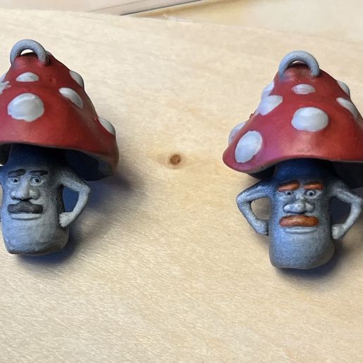 Judgy Mushroom Earrings [Pre-supported] 3D model