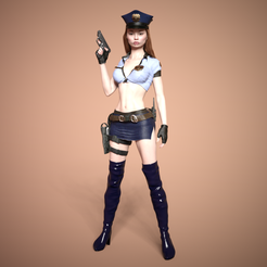 police-girl-sexy.png STL file sexy police girl・3D print object to download