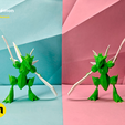 scyther.png Archivo 3D Colección Pokemon Low Poly 151・Design para impresora 3D para descargar