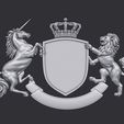 03.jpg Coat of Arms Heraldic Lion and Unicorn Shield 3D Model