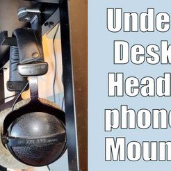 UnderDeskHeadphoneMount.jpg Free STL file Under-Desk Headphone Mount / Hook / Hanger / Holder - No Supports!・3D printing idea to download