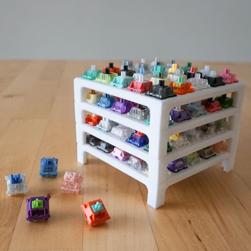 Mechanical Keyboard Switch 5x5 Holder Stackable Display 3D model