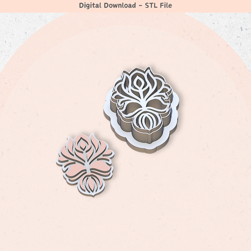 Polymer-clay-cutters-STL-files.png Ficheiro STL de cortador de argila de polímero, forma única 29, ficheiro STL digital, ferramentas de argila, cortadores de argila de 5 tamanhos, 2 versões de cortador