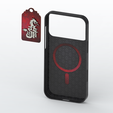 3.png 3D Printable Dragon Inspired Magnetic Charging Compatible Phone Case with Camera Ring Protection for iPhone 17 Pro Max with Free Matching Keychain