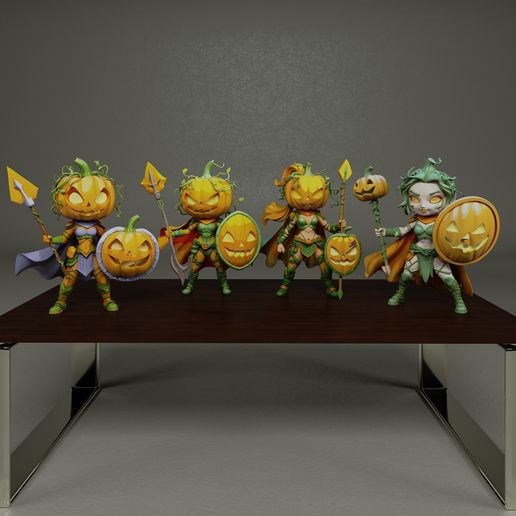 Female pumpkin warrior - 3D model önizlemesi