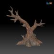 BranchMiddleA_Tex.jpg Southern four-horned chameleon Triocerus quadricornis file with full-size texture STL 3D print high polygon - modeled in Zbrush with tree/branch