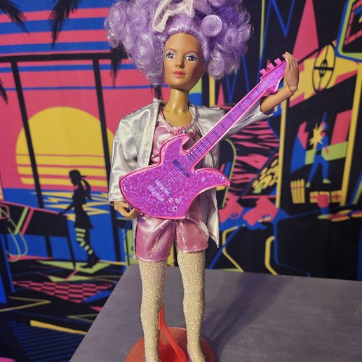 🎸 Jem and the Holograms Shana Doll Bass Guitar Accessory・ STL