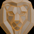 zwireframe.png Geometric Lion Head 3D Print Model Home Decor