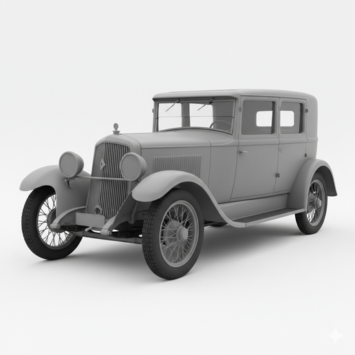 Renault Monasix (1927) car statue STL, post apocalyptic car STL, JDM car STL, hyper detailed car STL, assembly car STL, convertible STL, car wall art STL, car display model, wagon STL, 1:10 car STL, car desk decor STL, vintage car STL, car file STL, van S