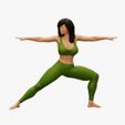 23.jpg Young Woman Practicing Yoga Lesson Doing Warrior Two 3D Print Model