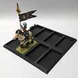 Base-printed-with-Mini.jpg 4x2 Extended Regiment Cavalry Base to use your 25x50mm based cavalry minis for the Older World new 30x60mm base size
