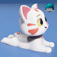 0171-Cat-Door-Stop-Accessory-_4.png Cat Door Stop / Cute Animal Stopper / Hold Open Model / Wedge Creature Figure / Print-in-Place Statue / Home Decoration