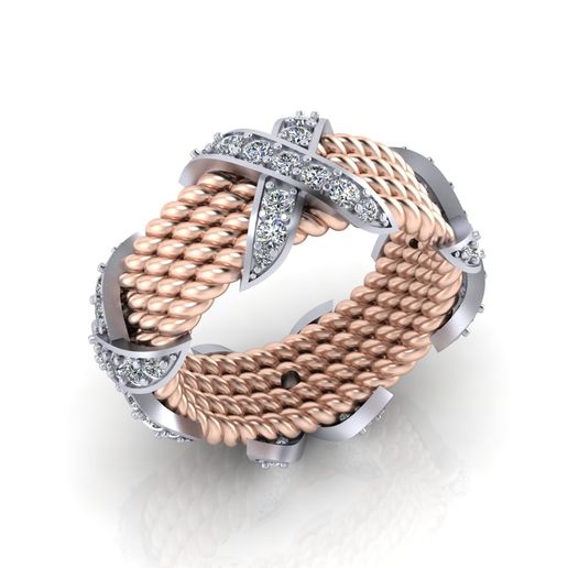 💍 X eternity rope high jewelry ring・ STL File for 3D printing and CNC ...