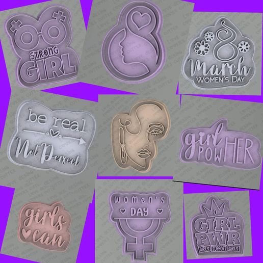 pack of marker plus cutter 8 de marzo (for women) 3D model