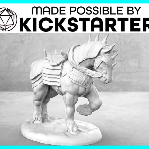 War Horse - Action Pose - Tabletop Miniature 3D model