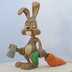 lapin06.png Archivo STL El conejo y la zanahoria・Objeto imprimible en 3D para descargar