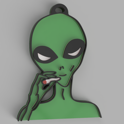 alien-fumeta.png Fichier STL porte-clés extraterrestre fumé・Plan pour imprimante 3D à télécharger