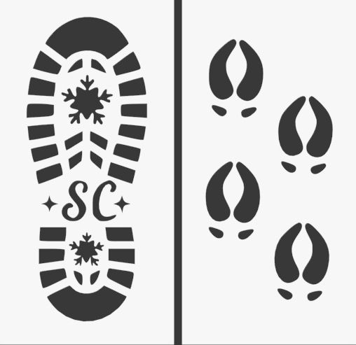 santa footprint stencils