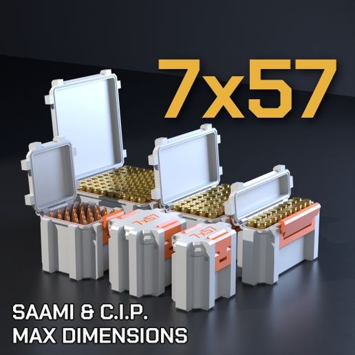 SBOX AMMO BOX 7x57mm Mauser AMMUNITION STORAGE 10/20/25/50/100 ROUNDS CRATE ORGANIZER 7x57