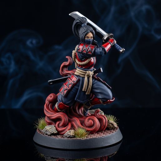 Rope Sash Reaper 32mm STL [Miniature Table Top Board Game Ninja Assassin] 3D model