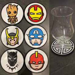Sans-titre44.png Fichier STL 6 Coaster Marvel MCU・Design pour impression 3D à télécharger