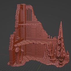 Bug-Infested-3-story-ruin-2-01.jpg 3D file Bug Infested 3 story Ruins 02 terrain WH40k・Template to download and 3D print