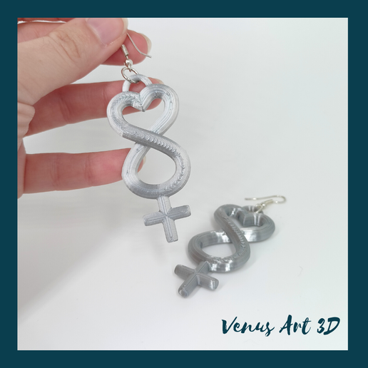 WOMEN'S DAY EARRINGS 3D model