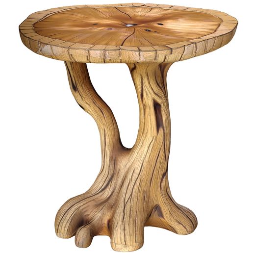 Rustic Wabi sabi Sculptural Style Root solid Wood Side Table 3D model