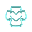 4.png Chubby Heart Cross Cookie Cutters | Standard & Imprint Cutters Included | STL Files