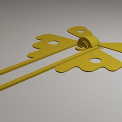 Fluttering-butterfly_render.jpg Free STL file Fluttering-butterfly-toy・3D printer model to download