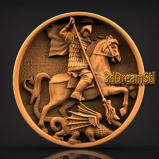 🪵 Saint George the Victorious STL model, CNC router engraver, artcam ...