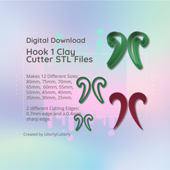 Cover-7.png Archivo 3D Clay Cutter STL File - Modern Hook 1 - Modern Minimalistic Earring Digital File Download- 12 tamaños y 2 versiones de cortador, cortador de galletas・Diseño de impresión en 3D para descargar