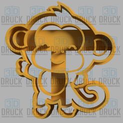 monito.jpg Fichier STL Singe - Monkey Cookie Cutter Singe・Idée pour impression 3D à télécharger