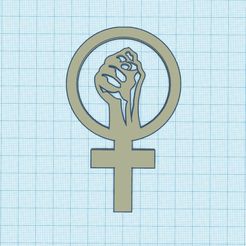 F2.jpg Fichier STL STL Symbole féministe avec poing・Objet pour imprimante 3D à télécharger, drakoniccreations