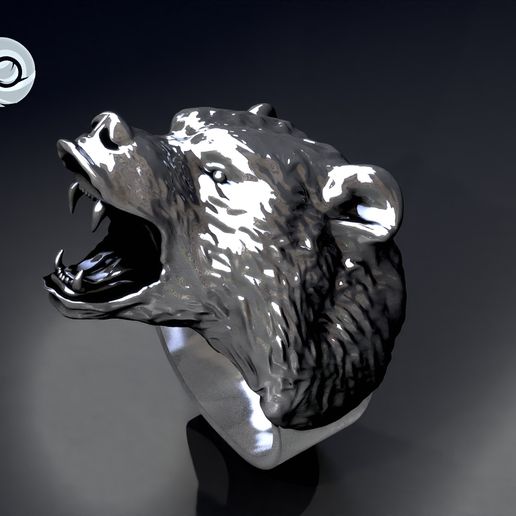 img045.jpg Archivo STL Anillo de oso malvado DIY para impresión 3D y fundición de joyas Sla・Objeto para impresora 3D para descargar, Stegmount