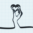hand-with-2-hearts-outline.png Hand holding heart in heart, outline, continuous line, love symbol