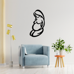 Sala_Mama7.png STL file PREGNANT MOM PICTURE・3D printing template to download