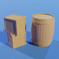 resize-crate.jpg Fichier STL Wooden Barrel & Crate [LICENCE COMMERCIALE]・Design imprimable en 3D à télécharger, mineeform