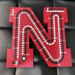 a4a231e6-45a6-4433-9d39-cf28e5a205c6.jpg Free 3D file Nebraska "N" Shaped Cribbage Board・3D printing idea to download