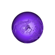 12cm_more_contrast.STL Spherical Lithophane - Carte du monde 12cm remix 12cm