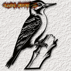 project_20231003_2111536-01.png Fichier STL art mural pivert décoration murale pivert 2d art oiseau・Design pour imprimante 3D à télécharger
