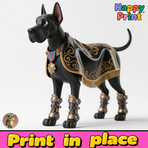 Black Doberman Inu 3D model