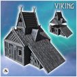 1-PREM.jpg Large Viking building with thatched roof, high platform and wood storage annex (18) - North Northern Norse Nordic Saga 28mm 15mm Medieval Dark Age
