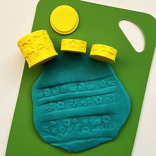 Easter Bunny Texture Roller/Container with Two Smaller Rollers - For Sensory Play