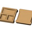 3-pocket-square-tray-00.jpg Square 3 pockets serving tray relief 3D print model